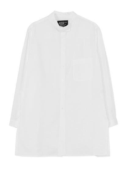 COTTON BROADCLOTH ASYMMETRIC COLLAR SHIRT