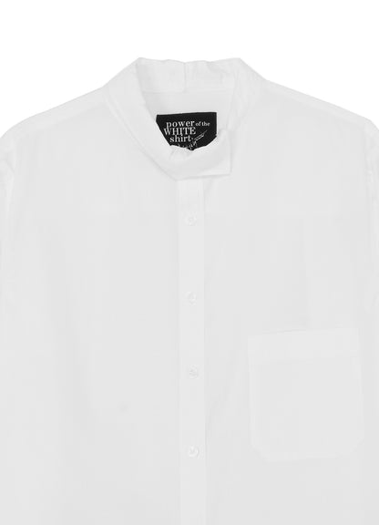 COTTON BROADCLOTH ASYMMETRIC COLLAR SHIRT