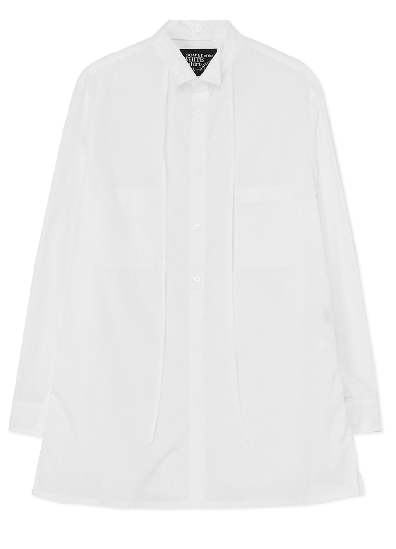 COTTON BROADCLOTH STRING DETAIL SHIRT