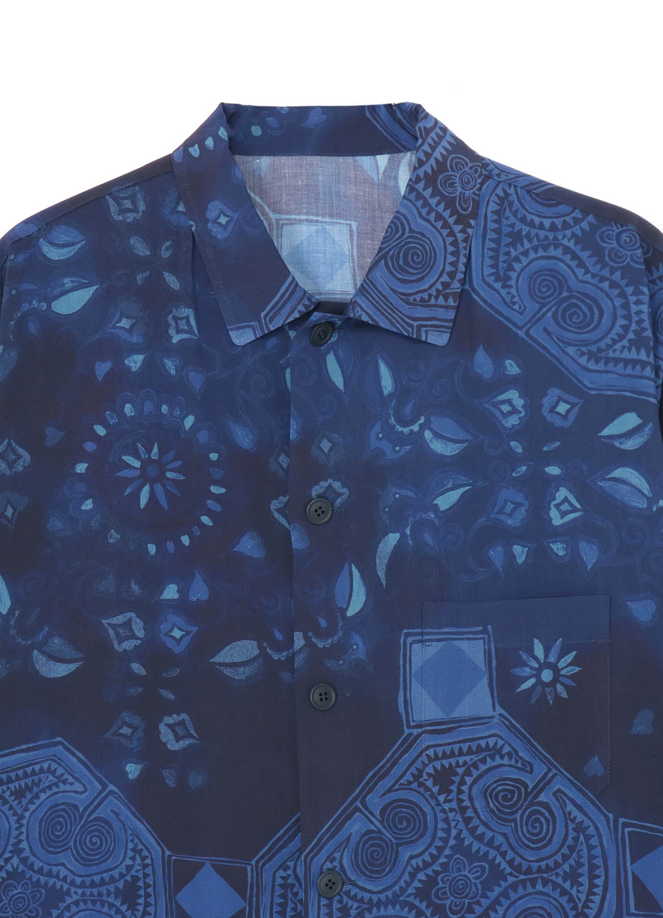 CHINOISERIE-A PRINTED OPEN COLLAR SHIRT