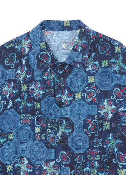 CHINOISERIE-B PRINTED OPEN COLLAR SHIRT