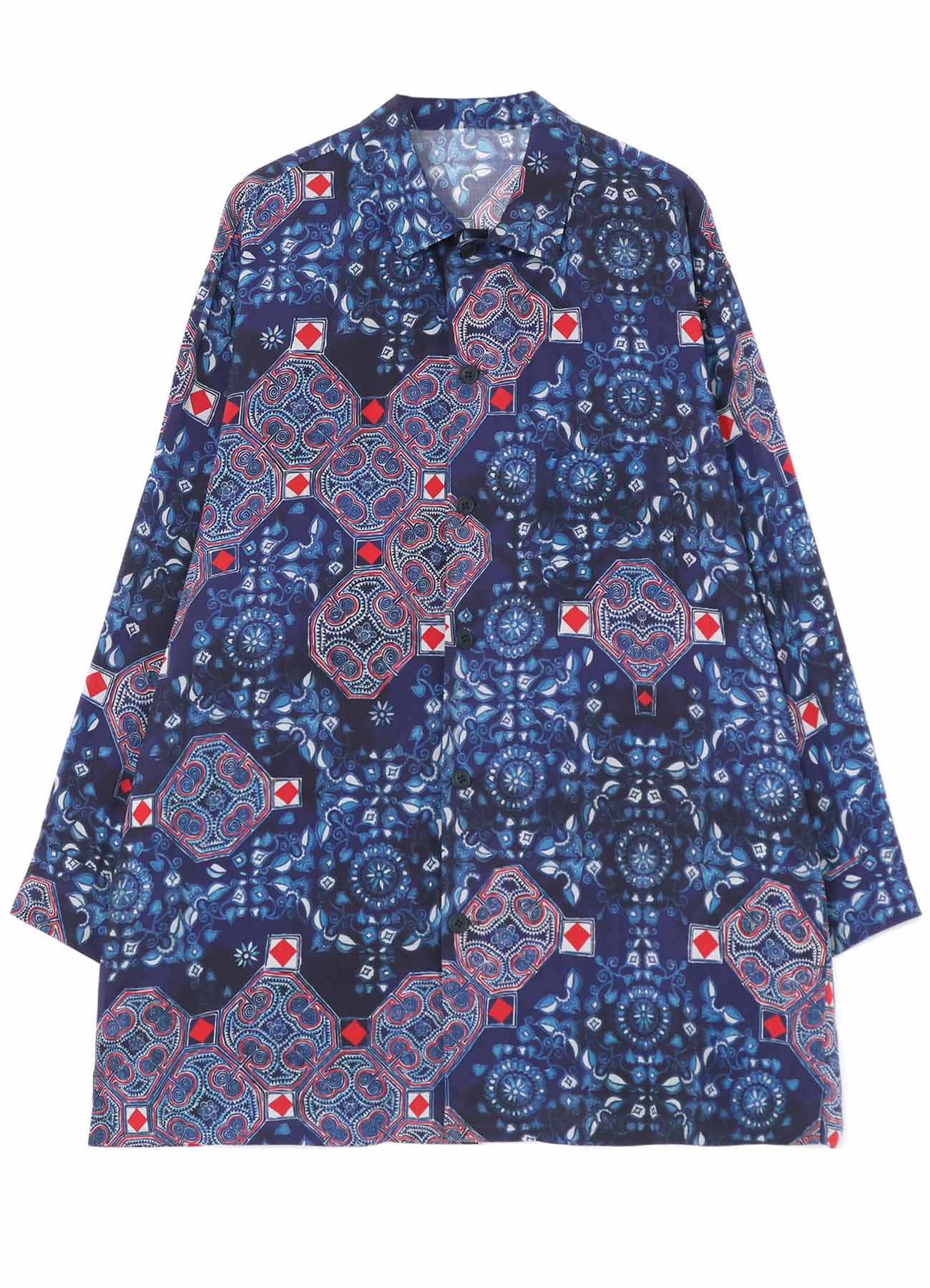 CHINOISERIE-C PRINTED OPEN COLLAR SHIRT