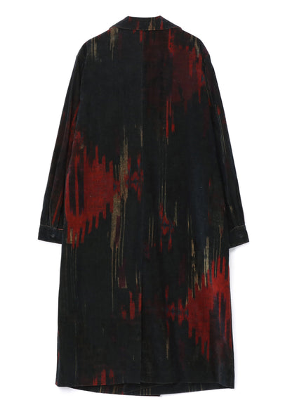 BLACK, RED AND GREEN ABSTRACT PRINT COAT