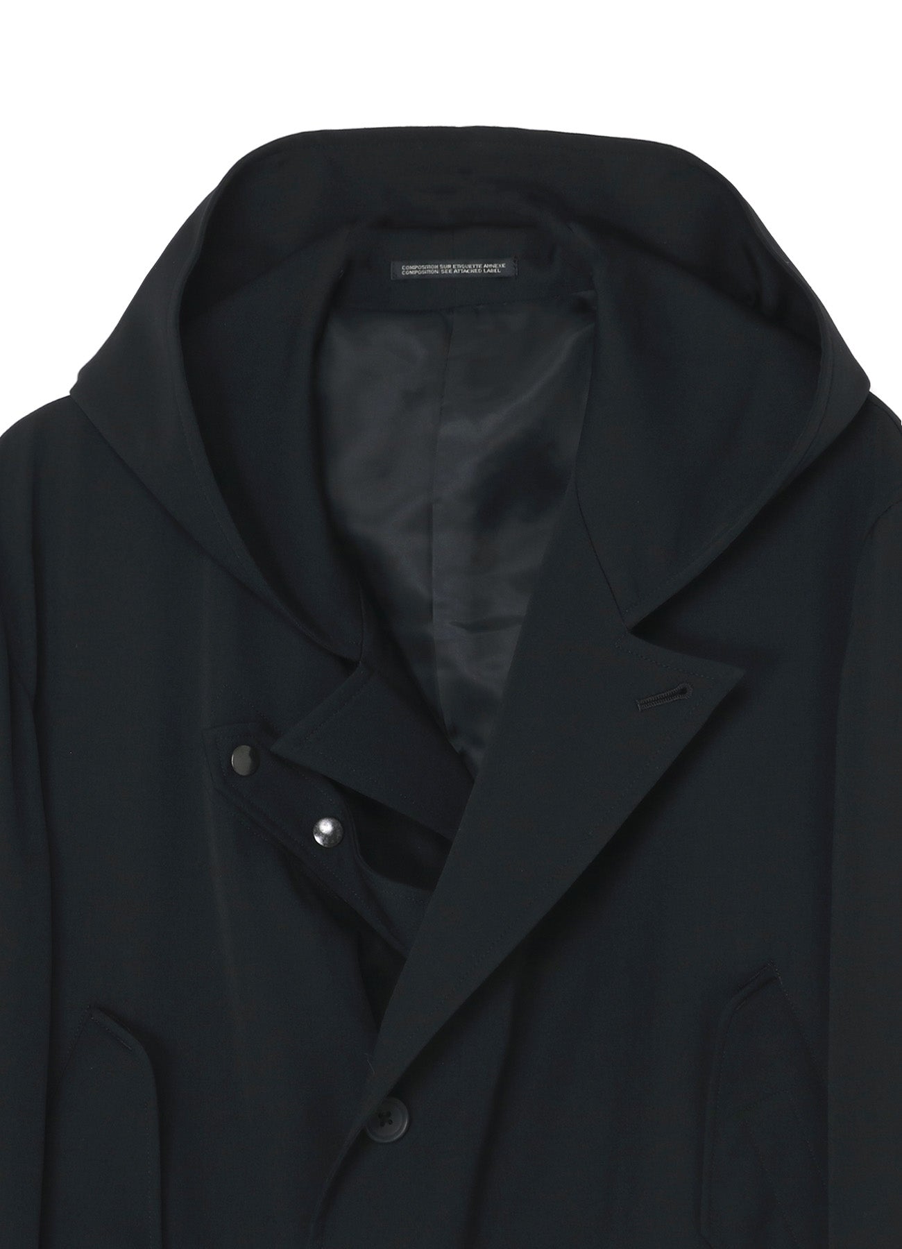 WOOL GABARDINE HOOD PEAK MODS COAT