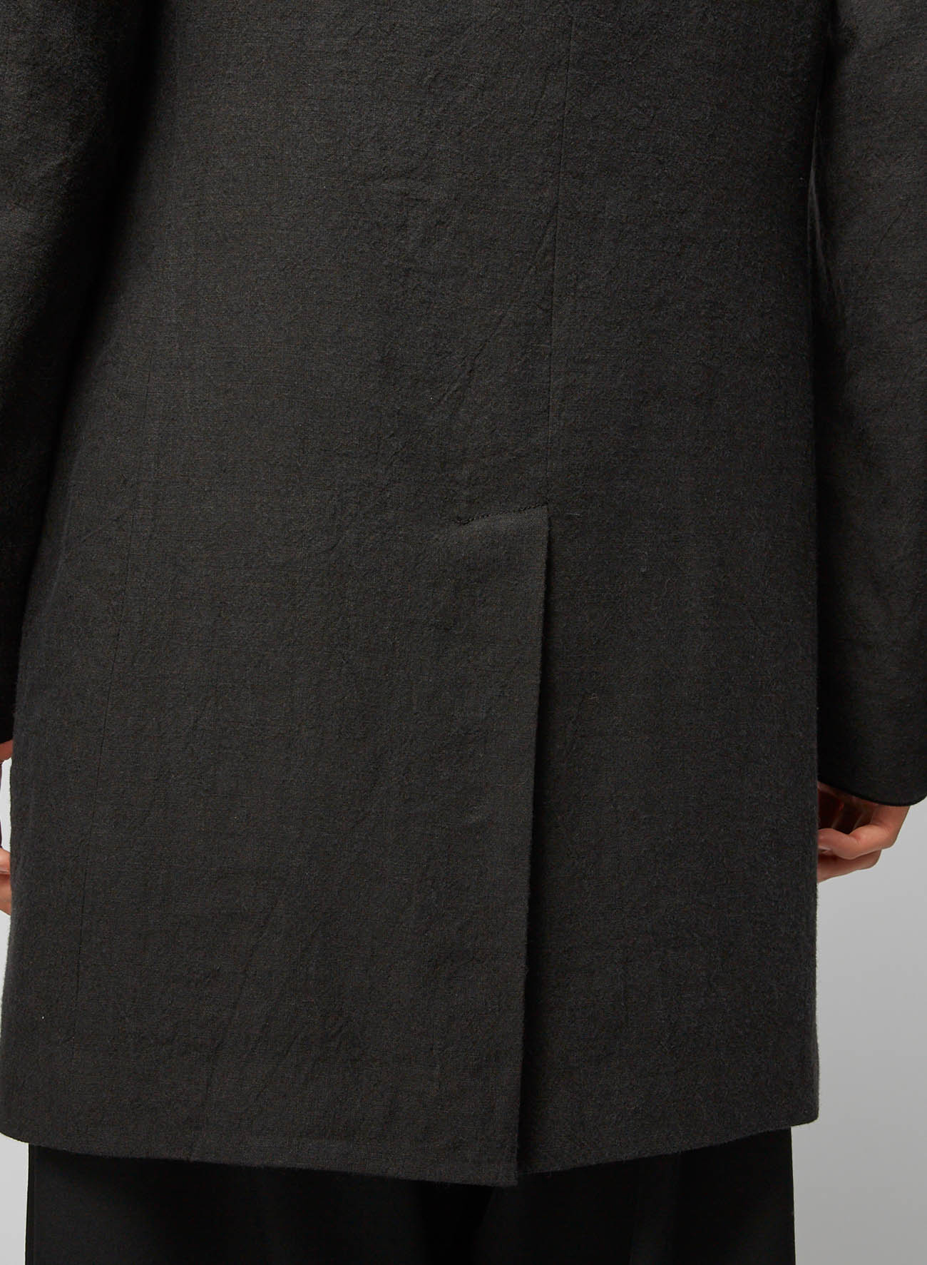 FLAX WOOL CLOTH SIDE BUTTON JACKET