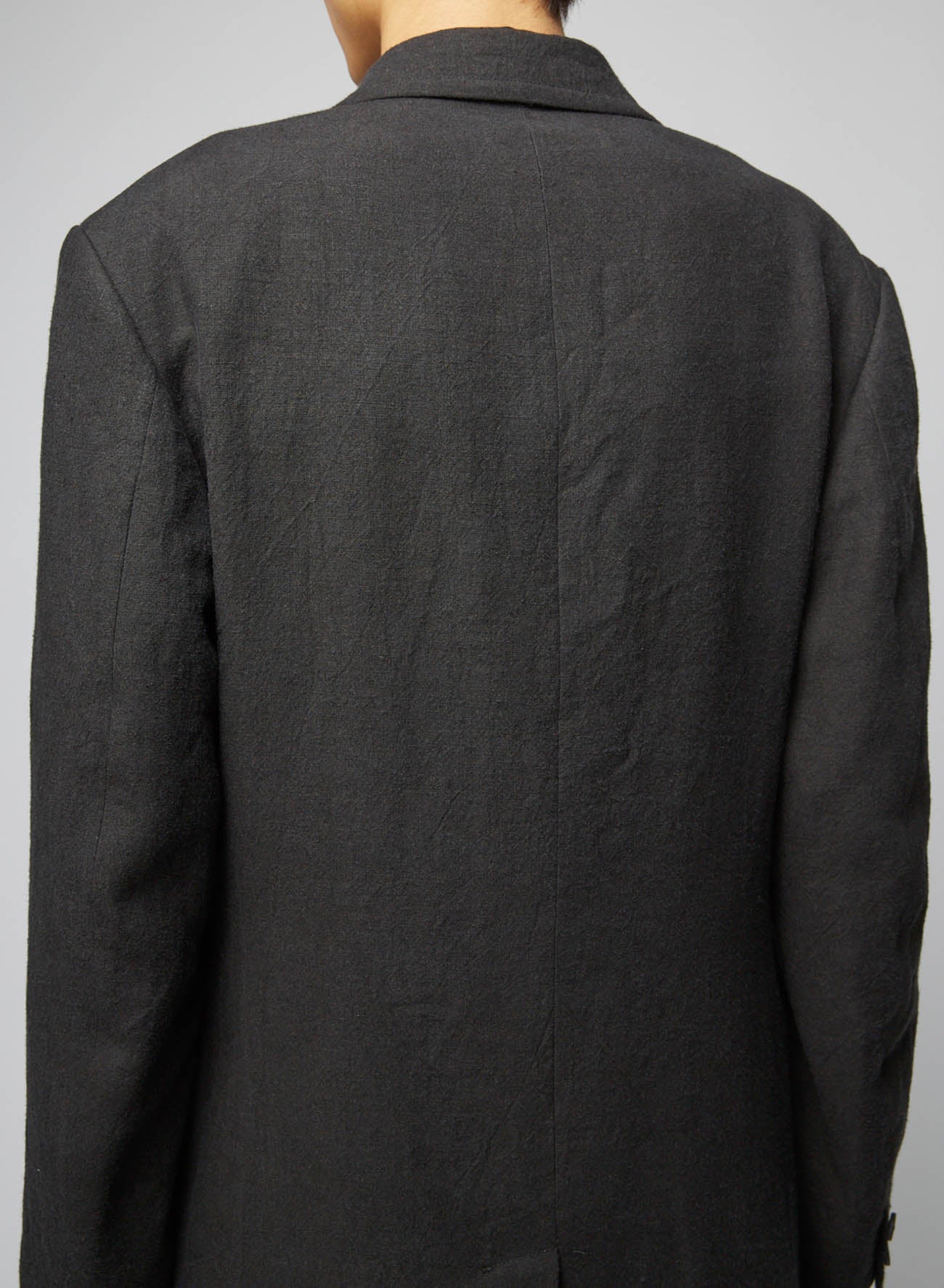 FLAX WOOL CLOTH SIDE BUTTON JACKET