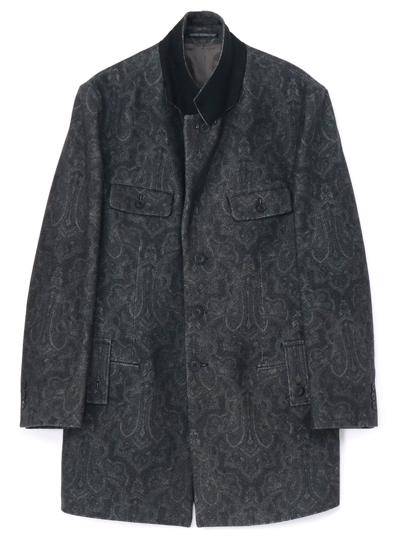 INDIAN JACQUARD TRANSFORMING COLLAR JACKET