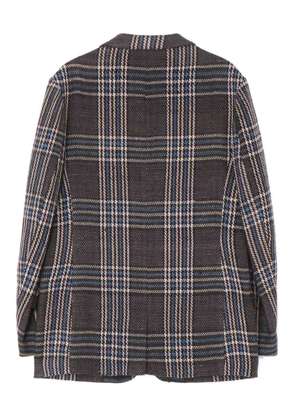 INDIAN PLAID PEAK LAPEL JACKET