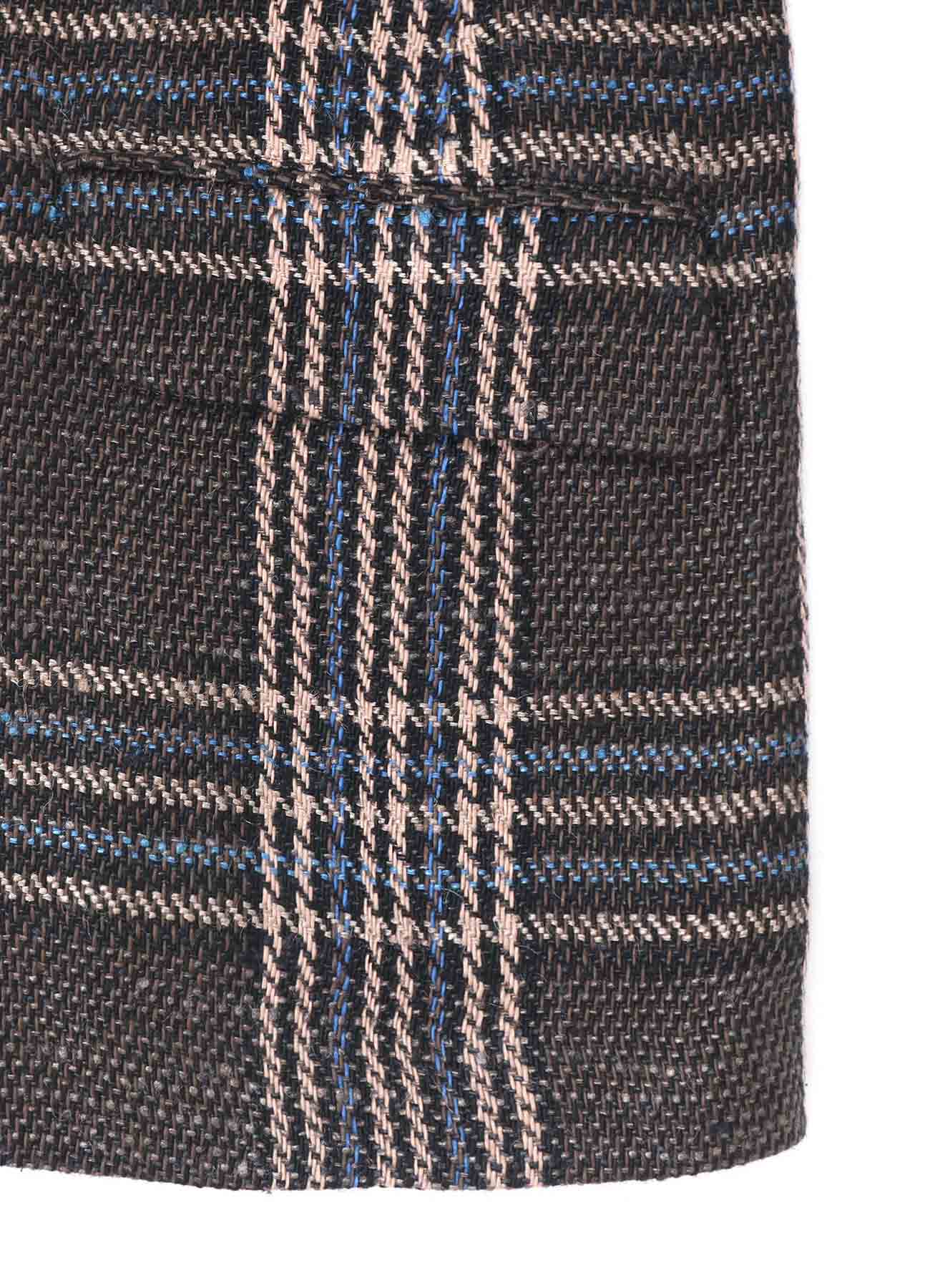 INDIAN PLAID PEAK LAPEL JACKET