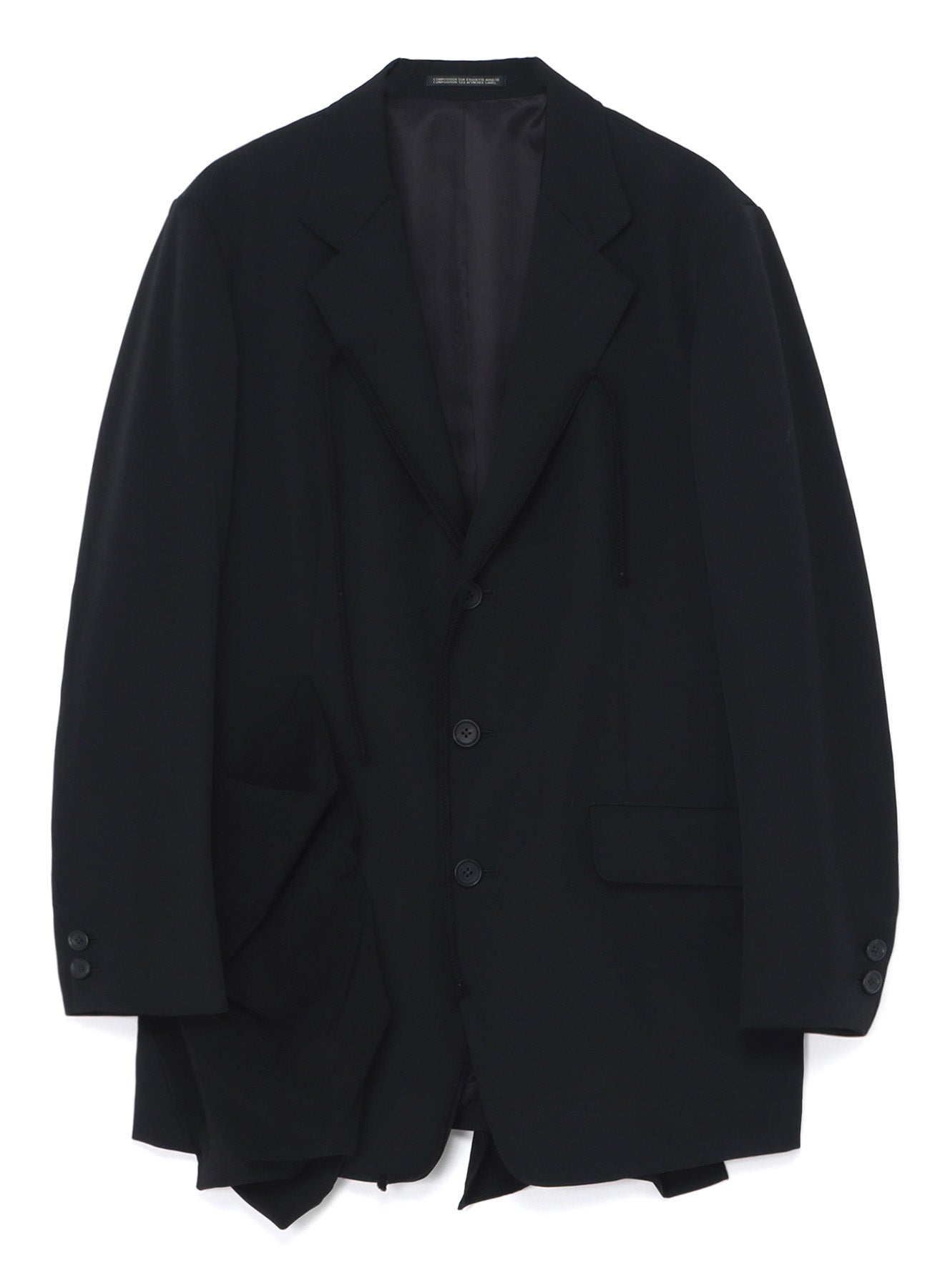 WOOL GABARDINE LEFT SIDE DRAPED JACKET