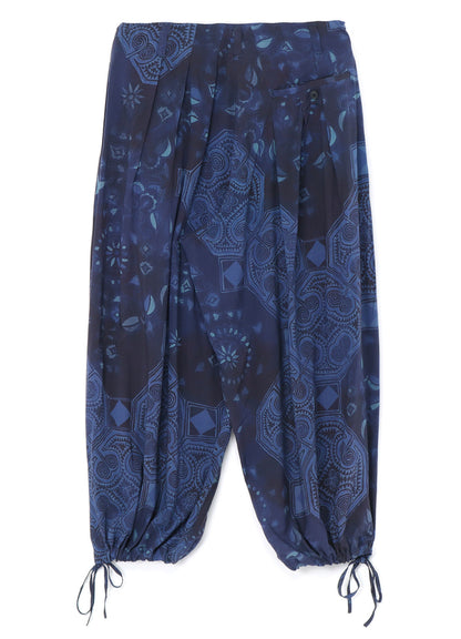 CHINOISERIE-A PRINTED DRAWSTRING BALLOON PANTS