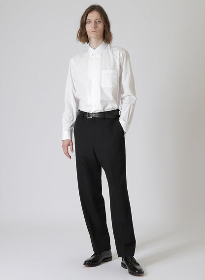 WOOL GABARDINE NON-PLEATED PANTS