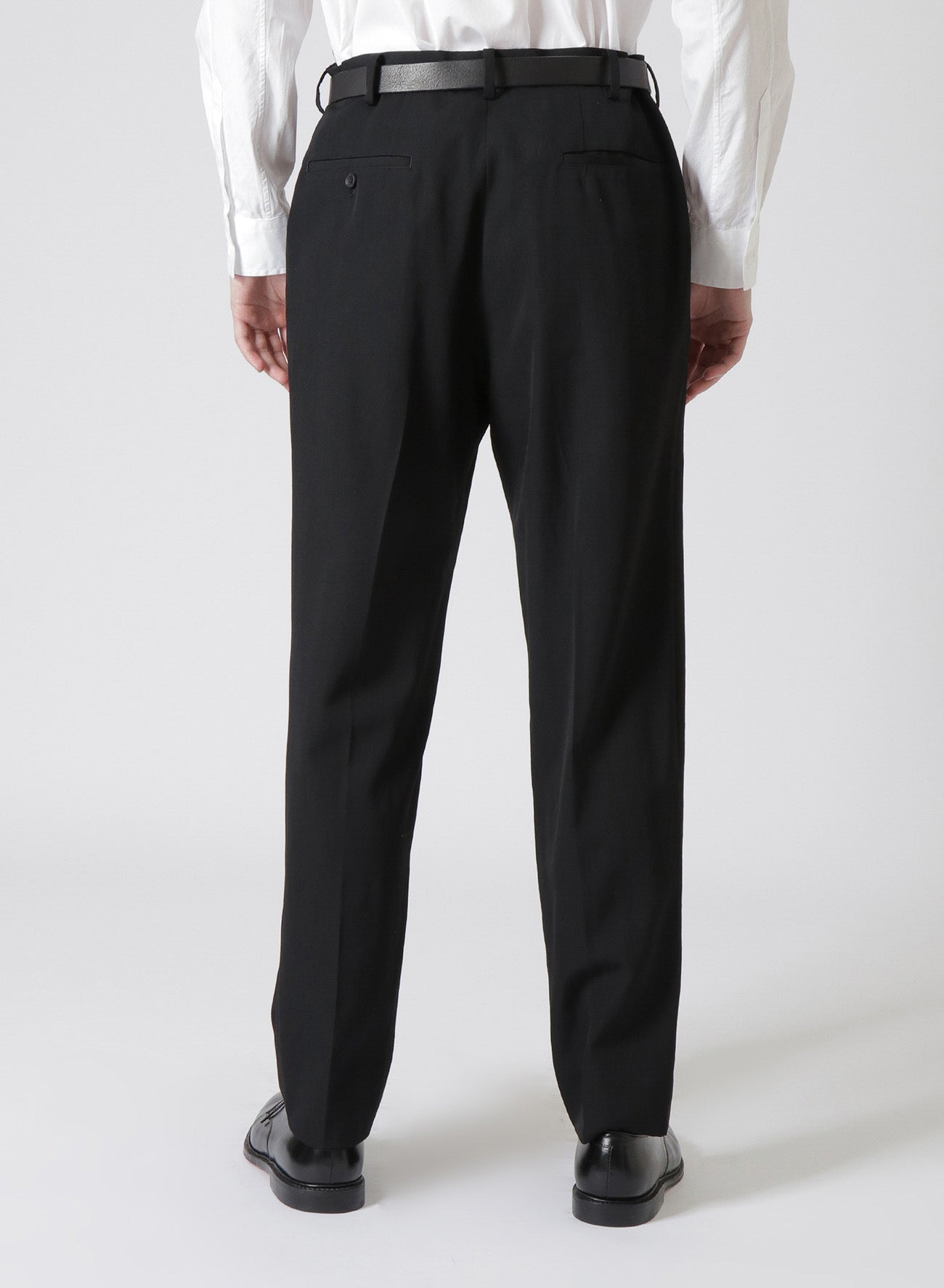 WOOL GABARDINE NON-PLEATED PANTS