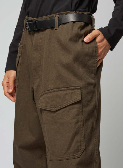 COTTON DRILL MULTI POCKET DRAWSTRING PANTS