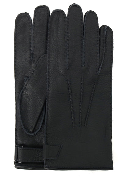 ITALIAN DEERSKIN STRAPPED SHORT GLOVES