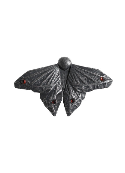 BRASS TIN ALLOY SMOKE MOTH BROOCH