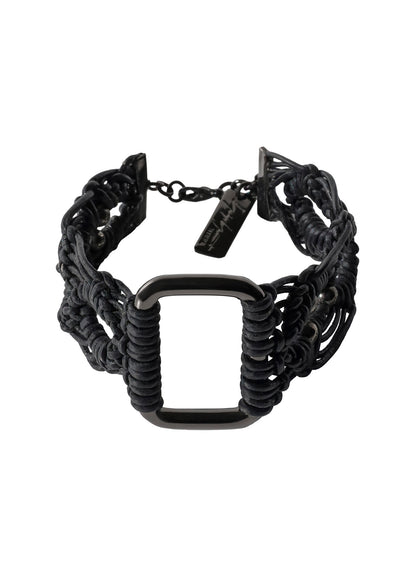 COW LEATHER/BRASS GM HARD KNOT BRACELET