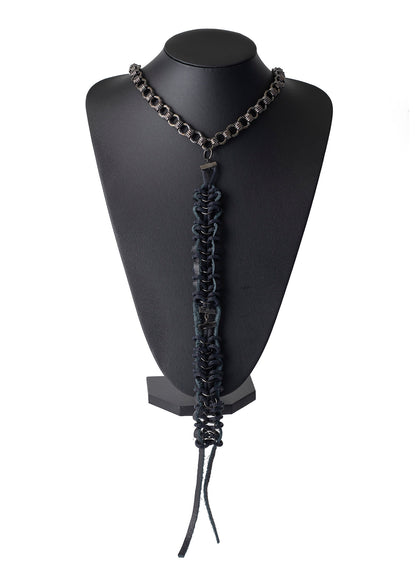 BRASS COW LEATHER BKNI KNOTTED NECKLACE 1