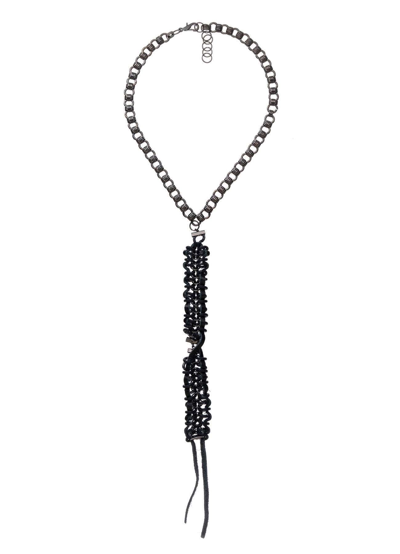 BRASS COW LEATHER BKNI KNOTTED NECKLACE 1