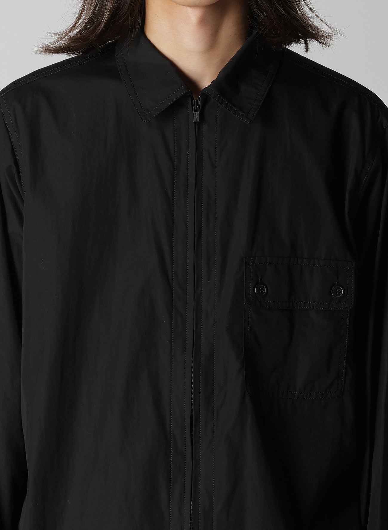 CHAIN STITCH BROAD ZIP OPEN BLOUSE – THE SHOP YOHJI YAMAMOTO