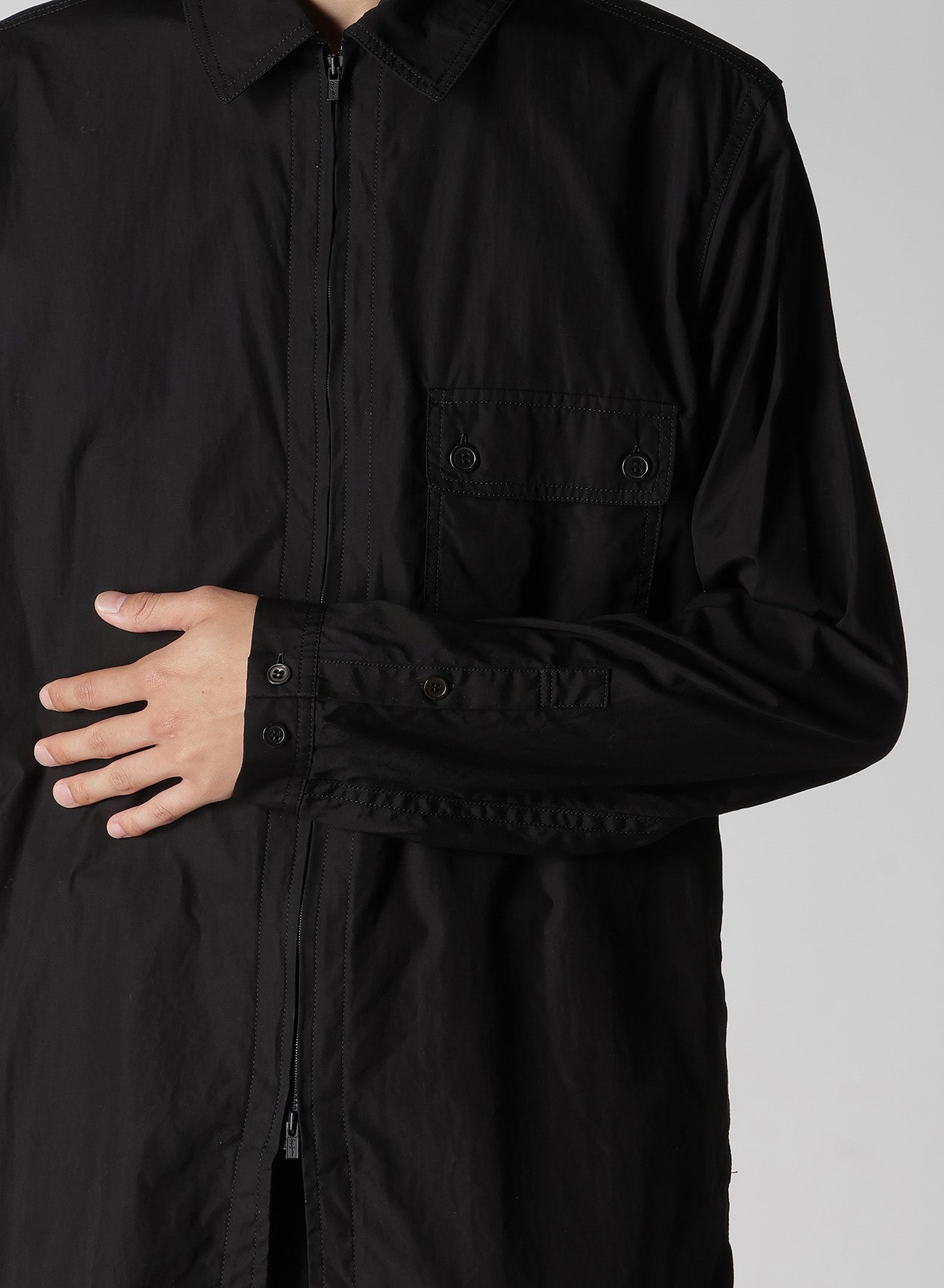 CHAIN STITCH BROAD ZIP OPEN BLOUSE – THE SHOP YOHJI YAMAMOTO