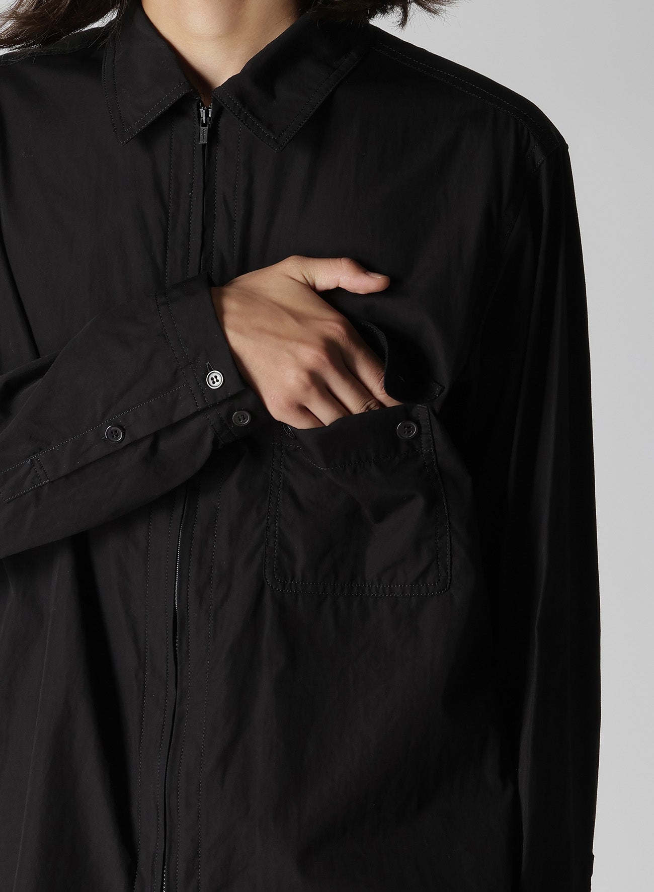 CHAIN STITCH BROAD ZIP OPEN BLOUSE – THE SHOP YOHJI YAMAMOTO