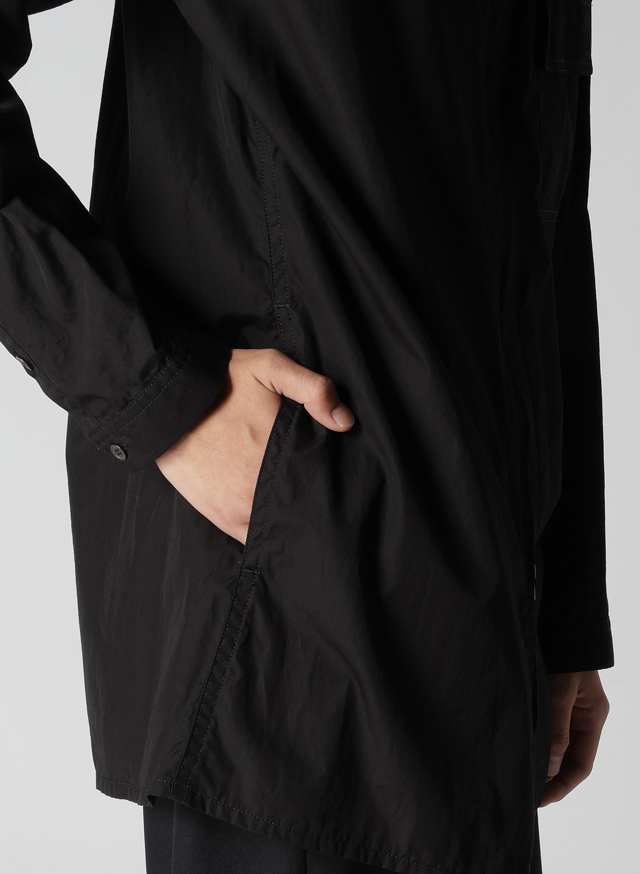 CHAIN STITCH BROAD ZIP OPEN BLOUSE