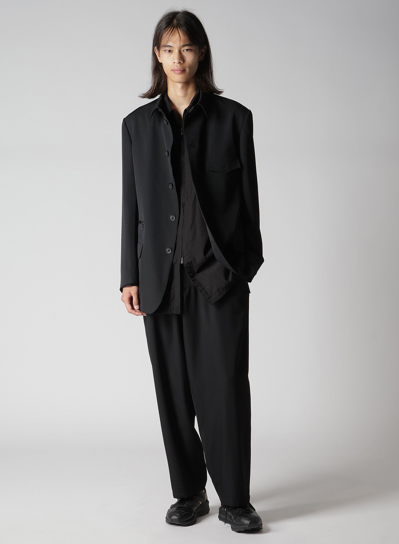 CHAIN STITCH BROAD ZIP OPEN BLOUSE