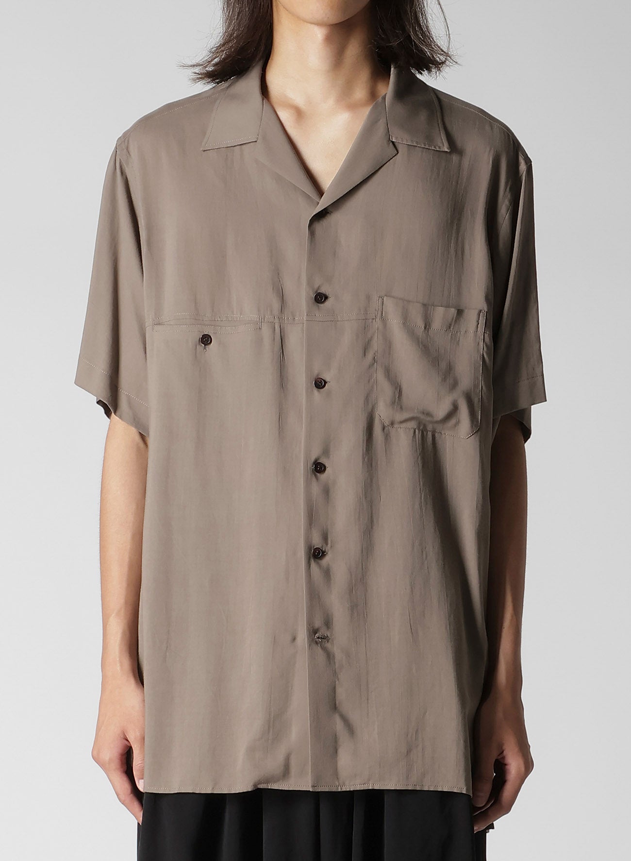 CELLLOSE LAWN PANEL OPEN COLLAR BLOUSE – THE SHOP YOHJI YAMAMOTO