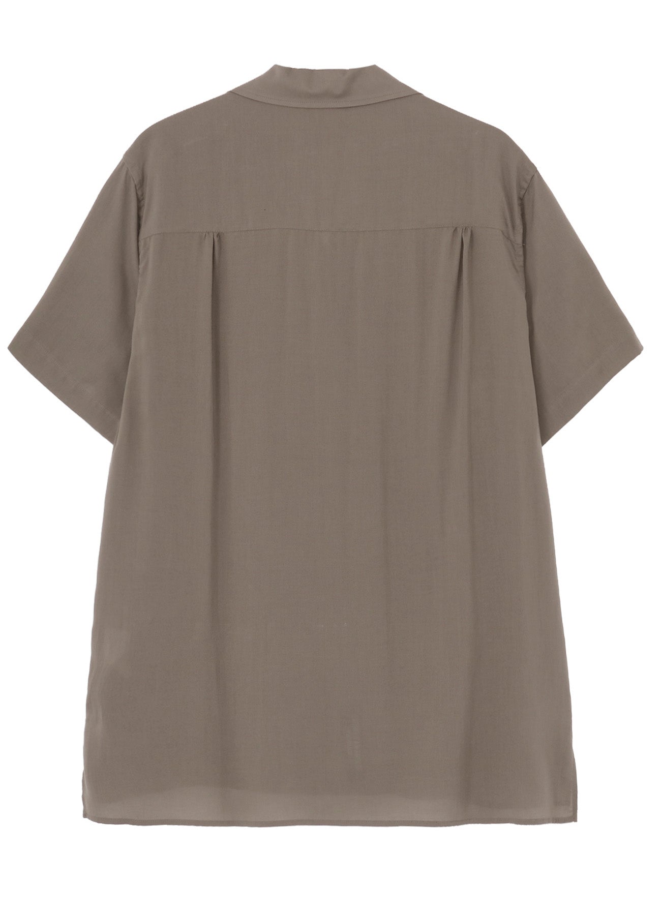 CELLLOSE LAWN PANEL OPEN COLLAR BLOUSE