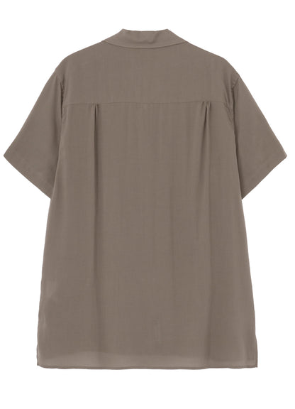 CELLLOSE LAWN PANEL OPEN COLLAR BLOUSE