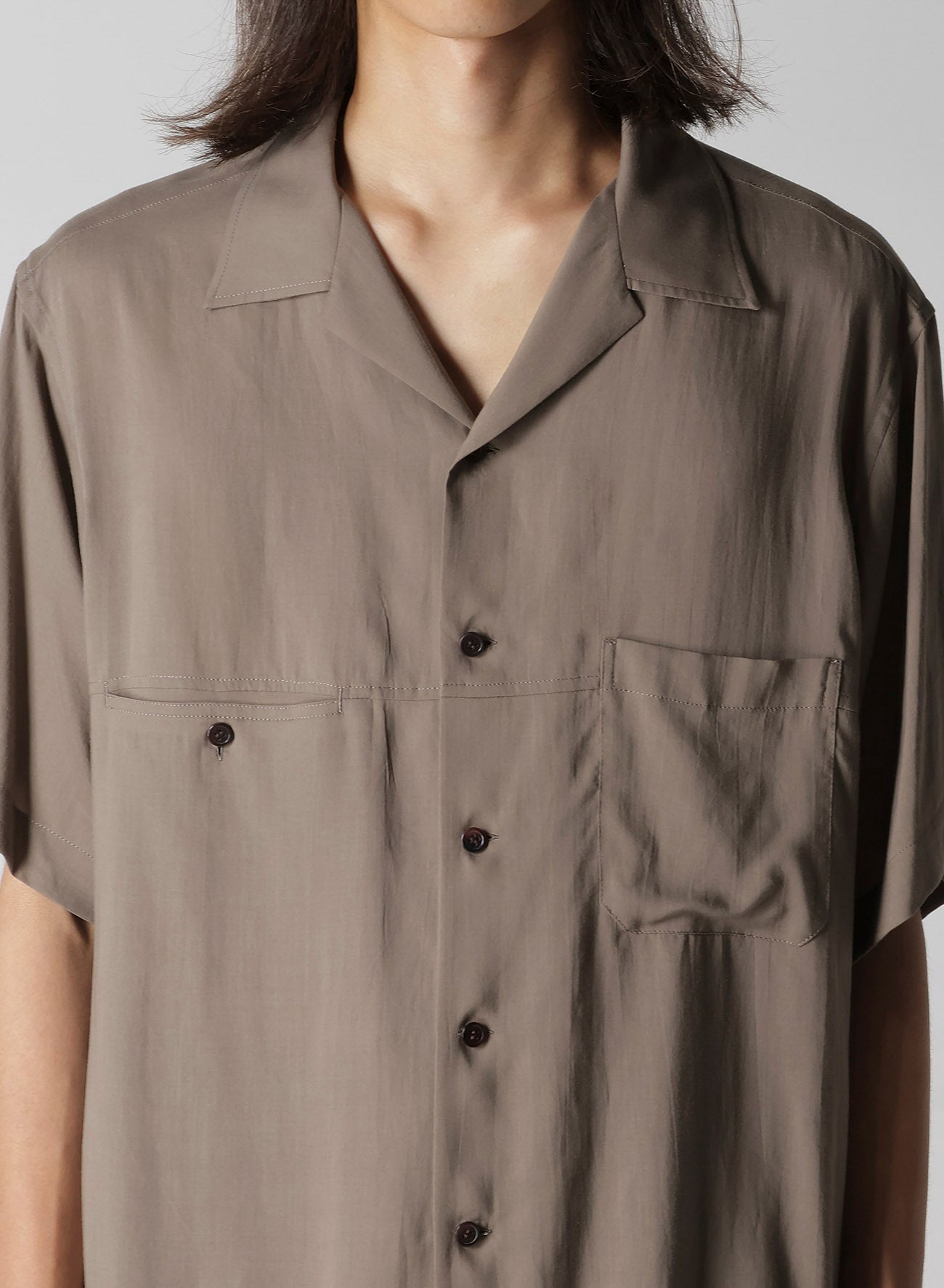 CELLLOSE LAWN PANEL OPEN COLLAR BLOUSE – THE SHOP YOHJI YAMAMOTO