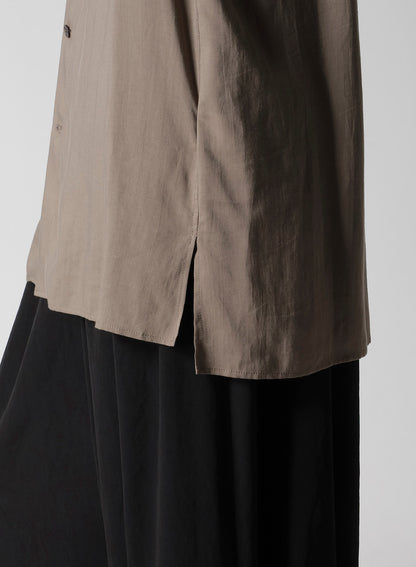 CELLLOSE LAWN PANEL OPEN COLLAR BLOUSE