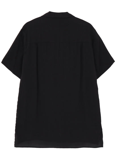 CELLLOSE LAWN PANEL OPEN COLLAR BLOUSE