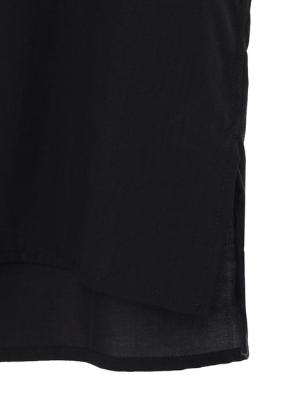 CELLLOSE LAWN PANEL OPEN COLLAR BLOUSE