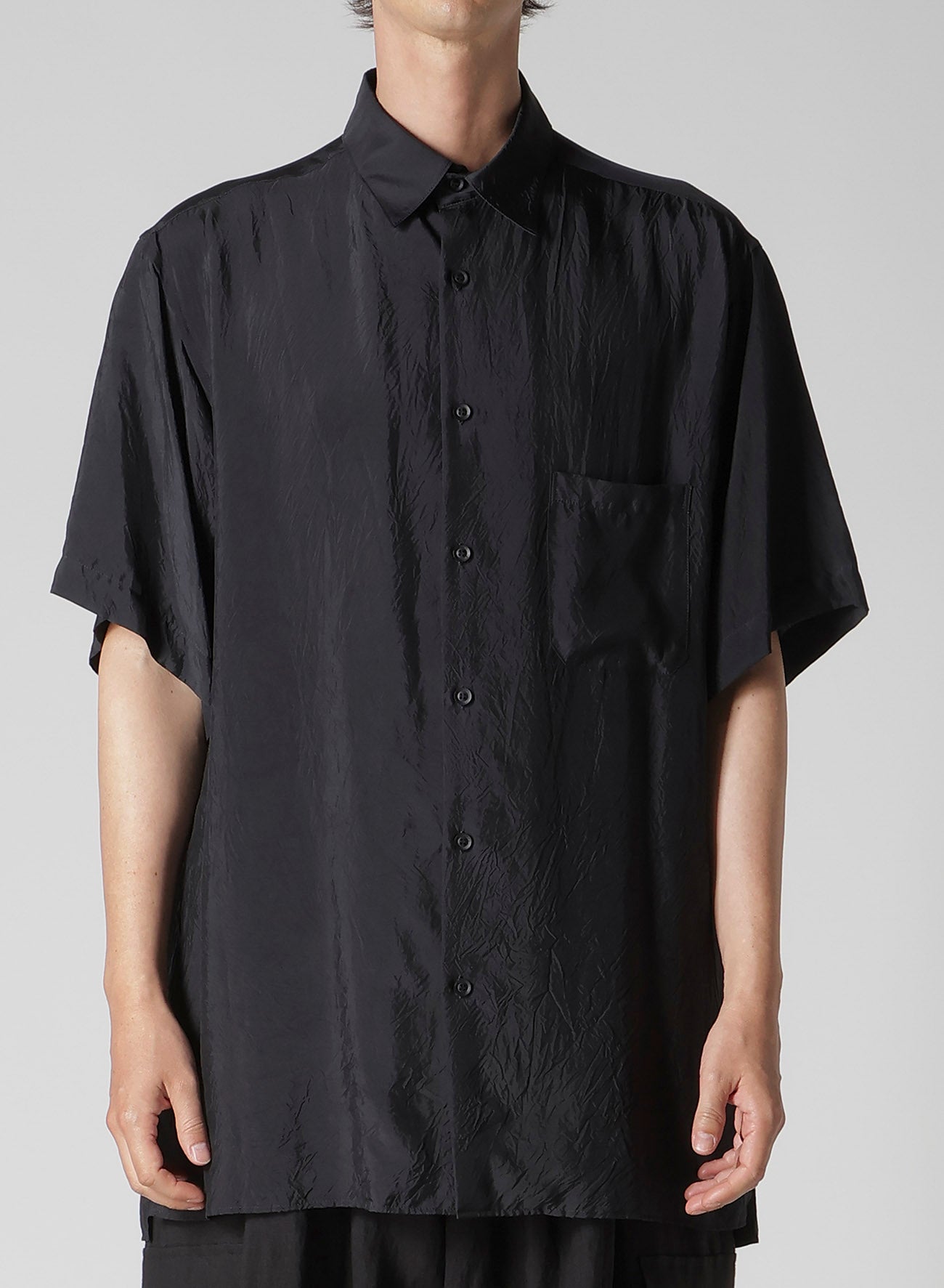 CUPRO TAFFETA BIG HALF SLEEVE SHIRT – THE SHOP YOHJI YAMAMOTO