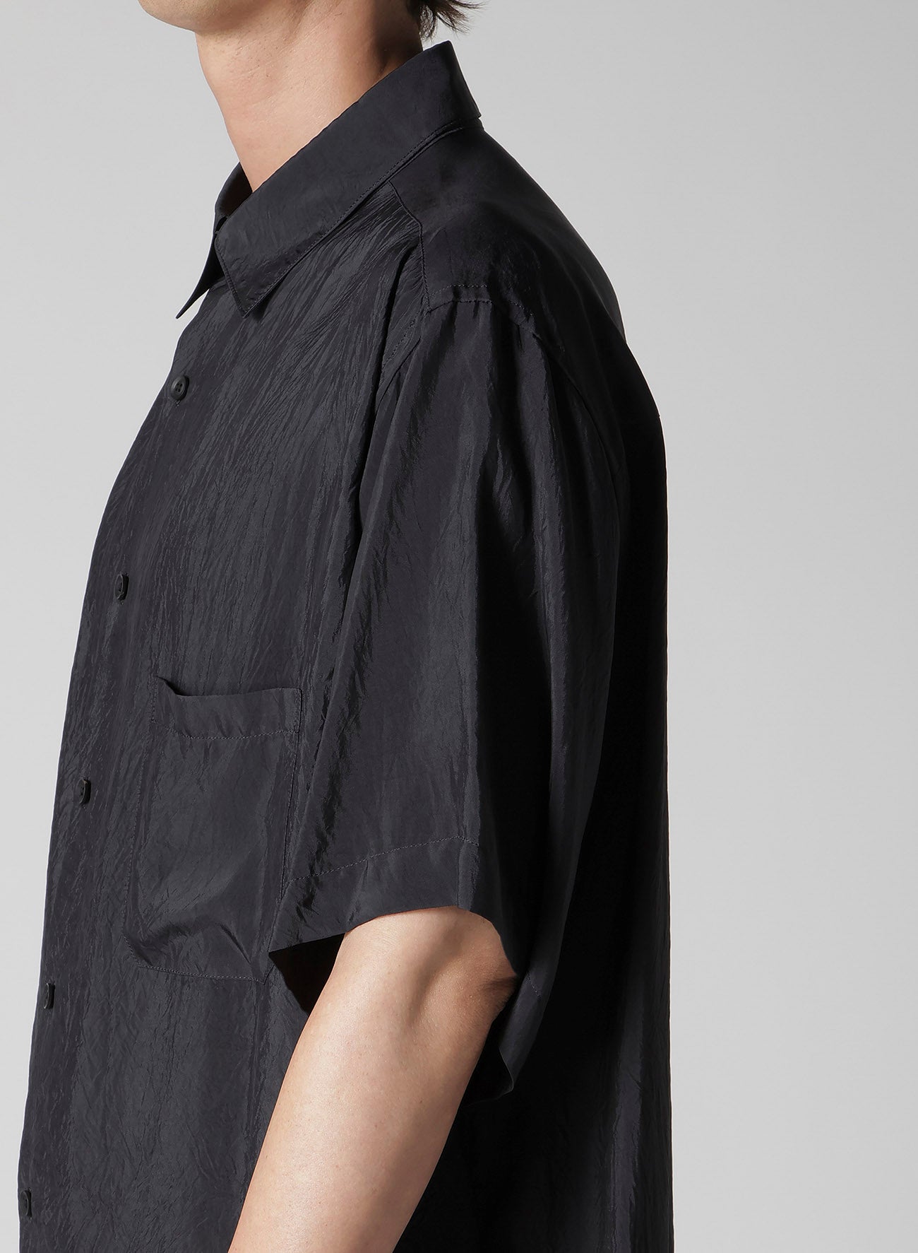 CUPRO TAFFETA BIG HALF SLEEVE SHIRT – THE SHOP YOHJI YAMAMOTO