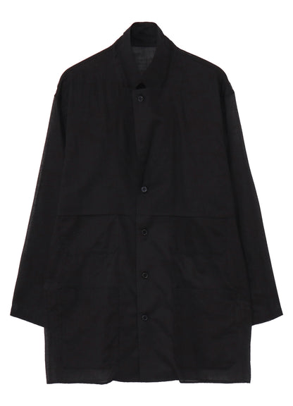 COTTON/LINEN SLAB LAWN SHIRT JACKET