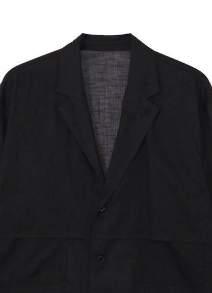 COTTON/LINEN SLAB LAWN SHIRT JACKET
