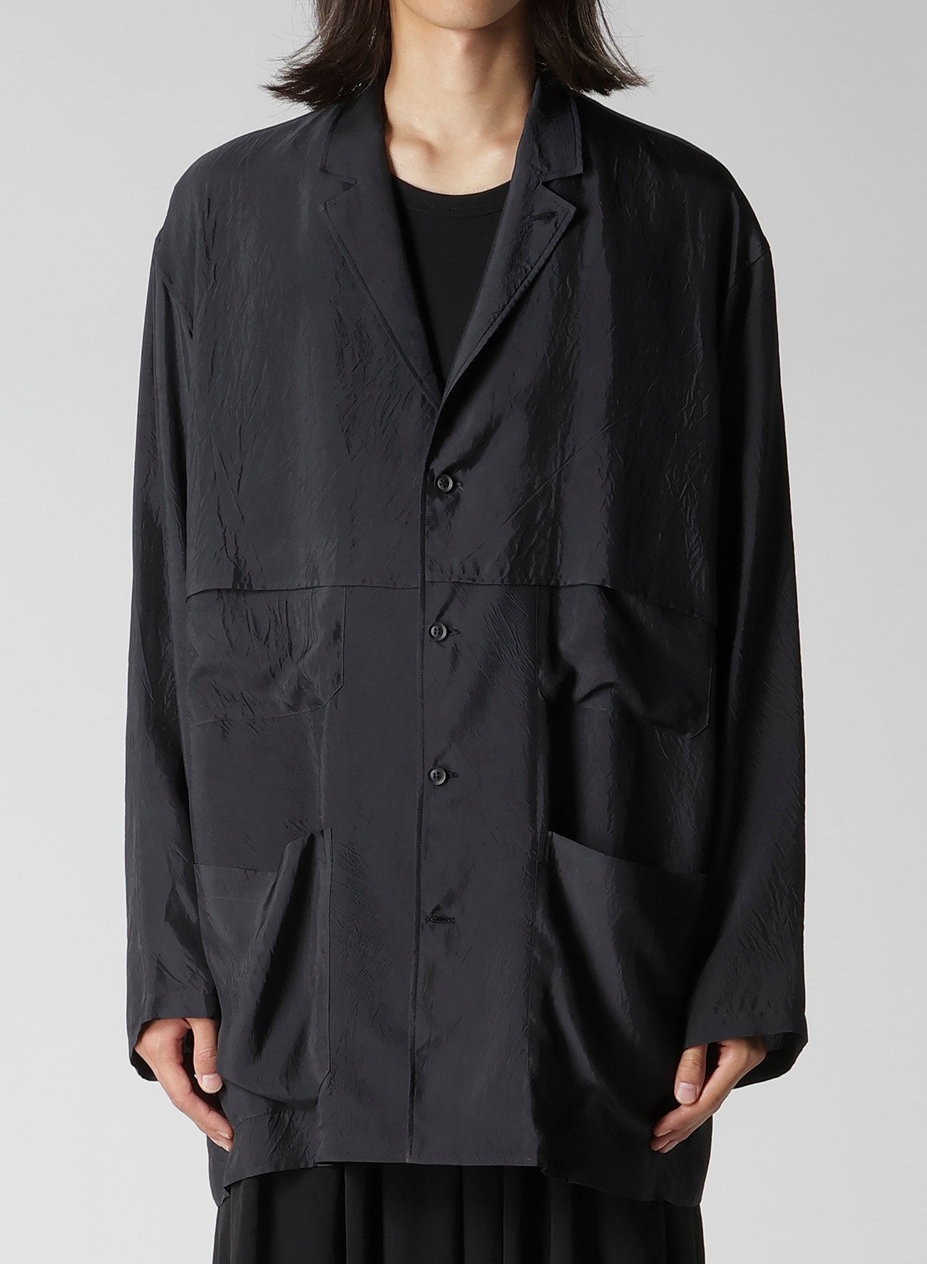 CUPRO TAFFETA FRONT DOUBLE SHIRT JACKET – THE SHOP YOHJI YAMAMOTO