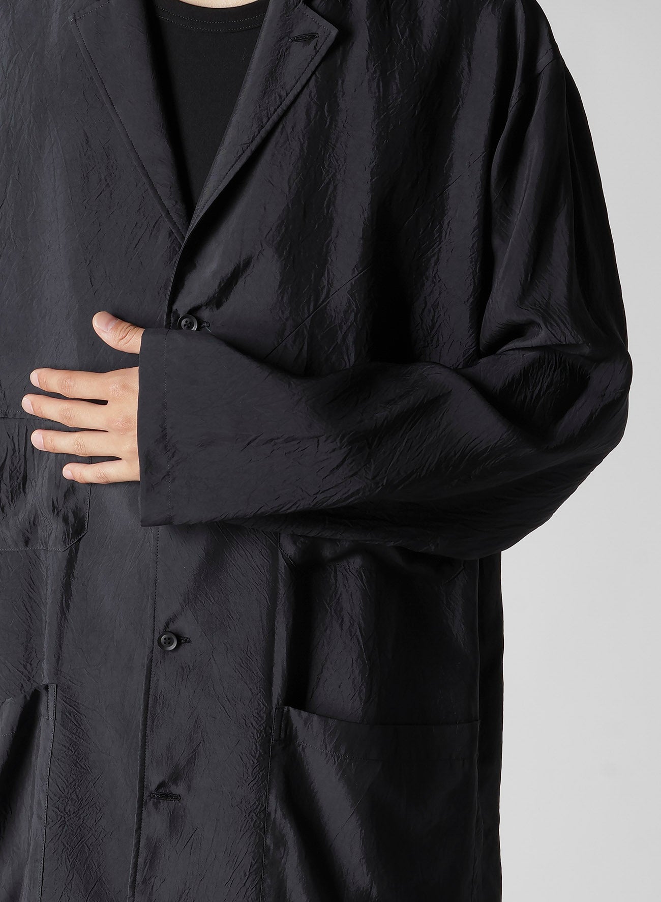 CUPRO TAFFETA FRONT DOUBLE SHIRT JACKET