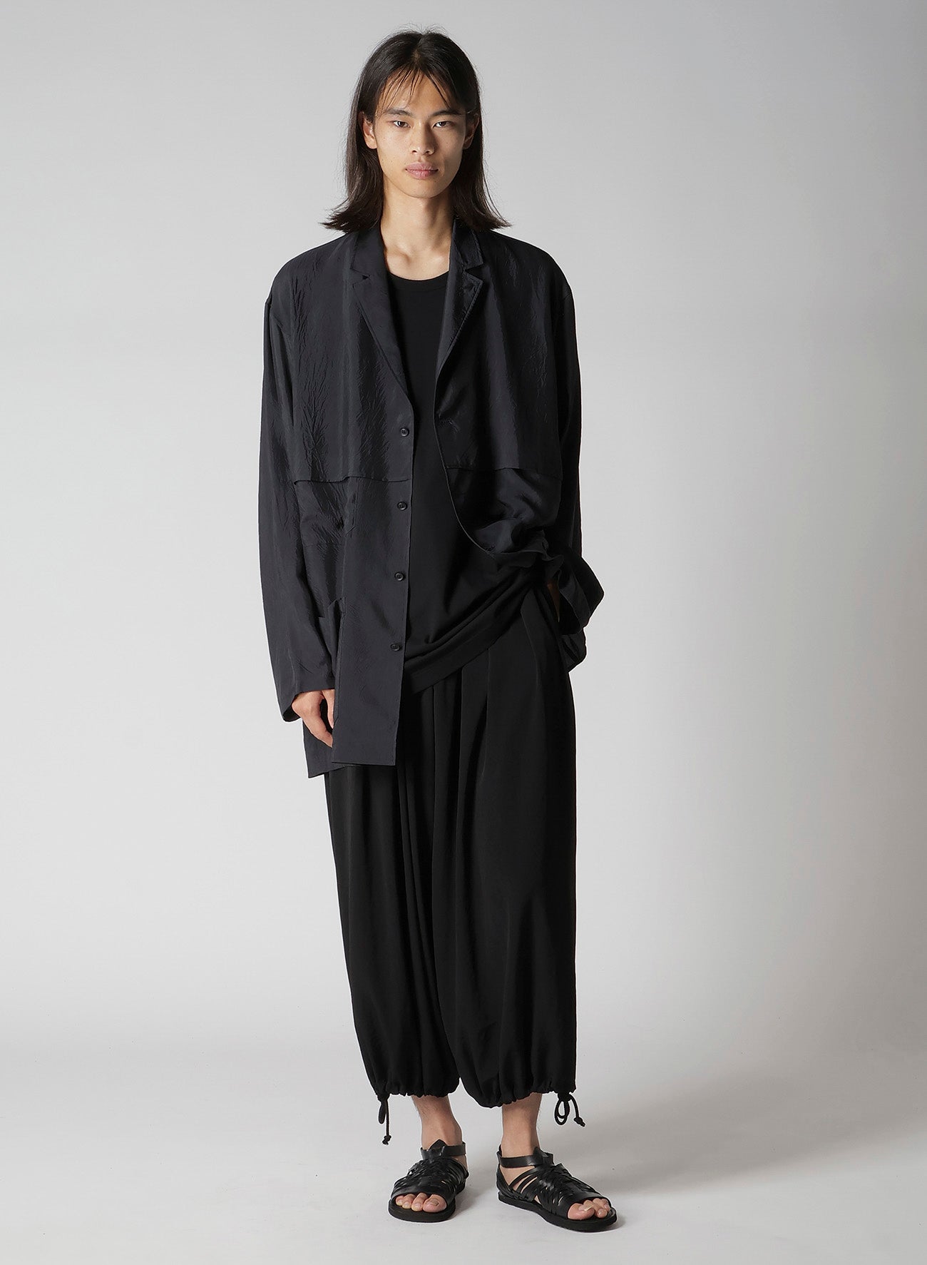 CUPRO TAFFETA FRONT DOUBLE SHIRT JACKET