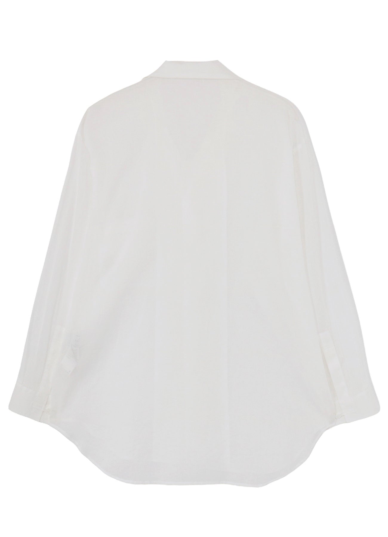 COTTON/LINEN SLAB LAWN OPEN COLLAR BLOUSE