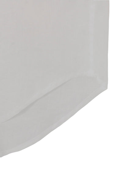 COTTON/LINEN SLAB LAWN OPEN COLLAR BLOUSE