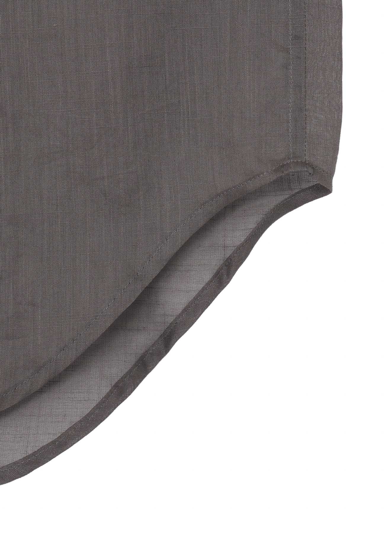 COTTON/LINEN SLAB LAWN OPEN COLLAR BLOUSE