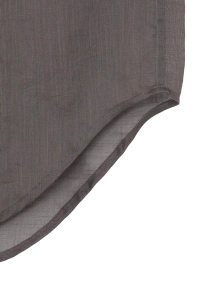 COTTON/LINEN SLAB LAWN OPEN COLLAR BLOUSE