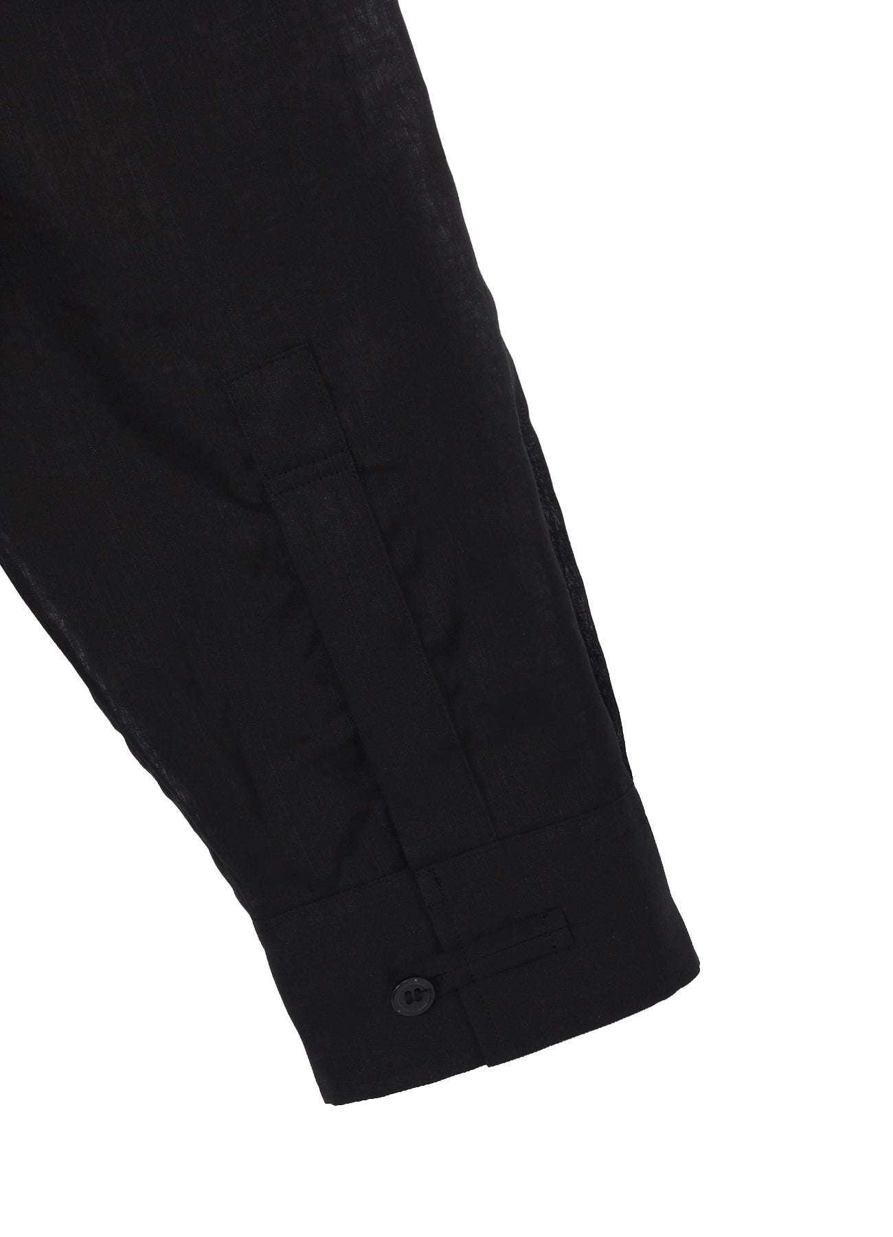 COTTON/LINEN SLAB LAWN OPEN COLLAR BLOUSE