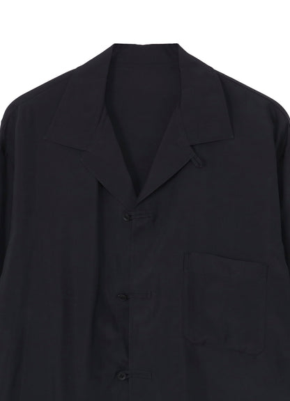 CUPRO TAFFETA LOOP OPEN COLLAR SHIRT