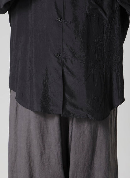 CUPRO TAFFETA LOOP OPEN COLLAR SHIRT
