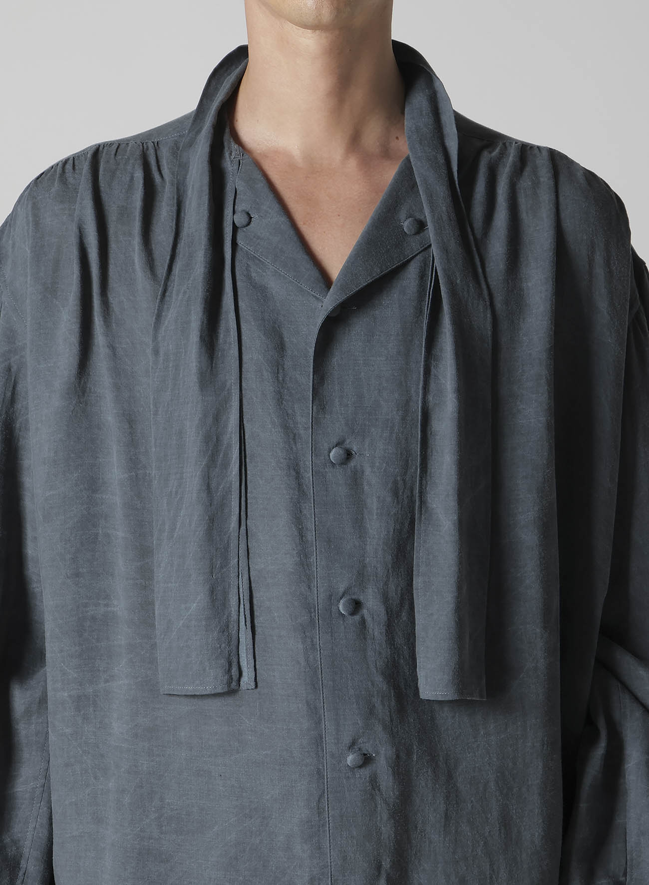 CELLULOSE COATING SCARF GATHER BLOUSE